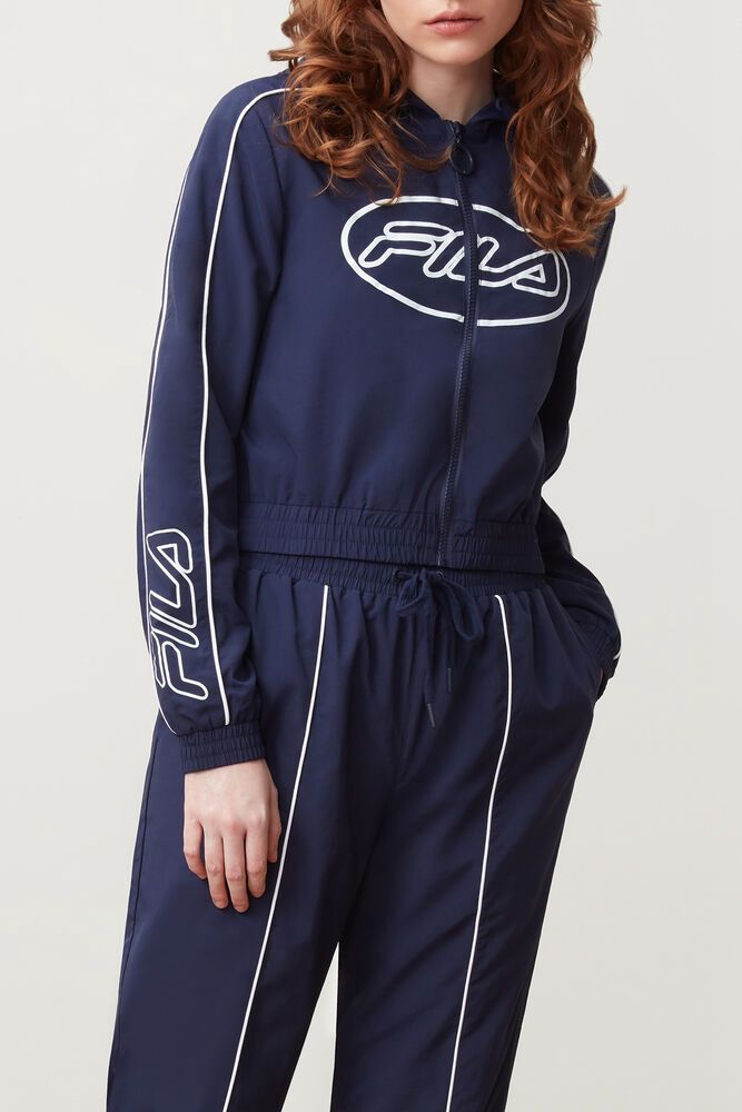 Fila Jacket Womens Navy Paulita Wind - Ireland 91467-TDPJ